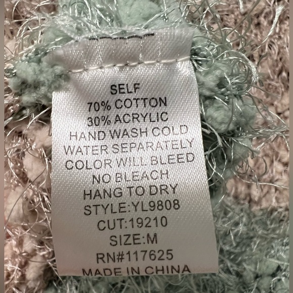 NWT Ya Los Angeles Moss Green & Taupe Stripe Crew Neck Knit Sweater Size M - Picture 6 of 8